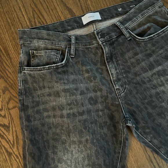 Ovadia & Sons Black Leopard Denim Slim Jeans - Picture 2 of 8